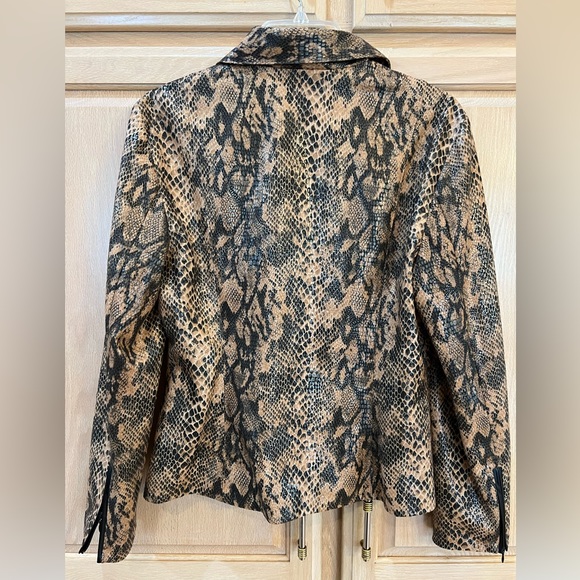 Joseph Ribkoff Python Jacket Zippered Front & Cuffs Size10 Faux Snakeskin - Picture 2 of 12